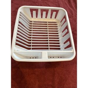 Vintage Rubbermaid Twin Sink Dish Drainer No. 6049‎ White